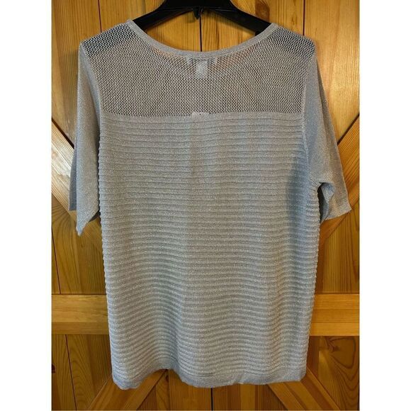 Christopher & Banks Woman's Sweater Size XL Silver Sparkle Holiday New Year's nw - Picture 5 of 5